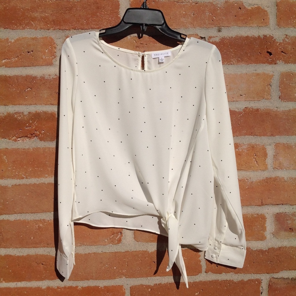 White with black polka dots Nordstrom long sleeve